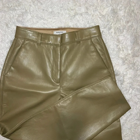 Leather Babaton Tan Pants Size 4 Business Casual Work Pant - Picture 1 of 4